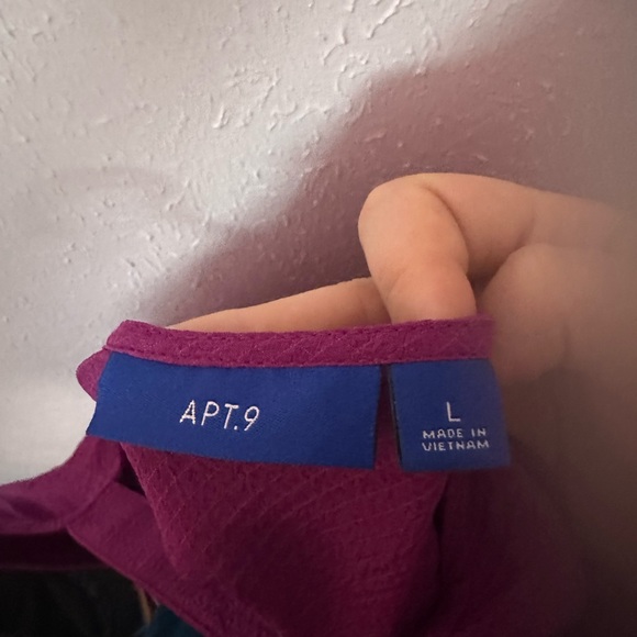 Apt. 9 Pink Ruffle Sleeve V Neck Blouse - Picture 4 of 5